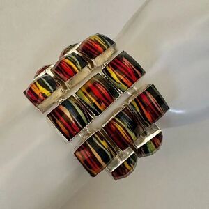 Colorful square link bracelet